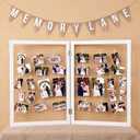 Cinnvoice 39.4x28 Inch Photo Display Board with Clips Number Sticker Burlap Banner Farmhouse Photo Display Rack Rustic Picture Frame Board for Wedding Back to School Party Decor