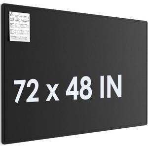MaxGear Extra Large Bulletin Board 72" x 48", Foldable Felt Board Vision Board Supplies, Cork Board for Office, Home, School, Small Pin Boards for Walls Decorative Display Board Black