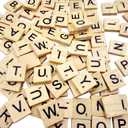 Sunnyglade 500PCS Wood Letter Tiles/Wooden Scrabble Tiles A-Z Capital Letters for Crafts, Pendants, Spelling