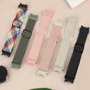 One Click Braided Bands for Samsung Galaxy Watch 7 6 5 4 Band 40mm 44mm/Watch 6 4 Classic 47mm 43mm 46mm 42mm/Watch 5 Pro 45mm,No Gap Stretchy Elastic Fabric Nylon Strap for Samsung Watch 4 5 6 7 FE (02-Black/Starlight/Military Green/Grey)
