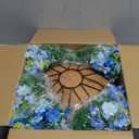 Artificial Faux Hanging Plants Flowers Basket for Summer Autumn Outdoor Outside Porch Decoration, Fake Silk Colorful Daisy Eucalyptus UV Resistant Look Real for Home Patio Balcony Yard (Blue)