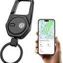 Oaridey Keychain, Works with Apple Find My, Carabiner Car Key Chain with GPS Tracker, Heavy Duty Key Finder for Luggage, Bags, Anti-Lost Key Tracker with 2-Year Battery Life, High-Precision, Black