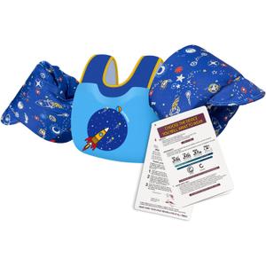 BLUEMARS USCG Toddler Life Jacket Swim Vest for Age 1/2/3/4/5/6 Years Old, Coast Guard Approved Toddler Floaties for Pool Swimming, Boating, Kids Arm Water Wings for Children 30-50 lbs (Rocket)