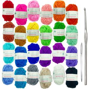 Acrylic Yarn Skeins 24 Assorted 432yard for Knitting and Crochet Yarn Projects Multi-Pack Starter Kit