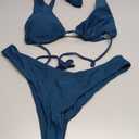 OMKAG Floerns Women's 2 Piece Triangle Bikini Swimsuit High Cut Cheeky Bathing Suit XL