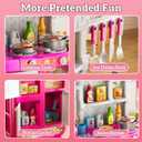 MSKOLER Kids Kitchen Playset for Ages 3-6 4-8, Play Kitchen with Light, Sound and Spraying, Sink Toy Accessories, Cooking Stoves, Pretend Food Toys for Toddlers 3-5 Boys Girls 6-12