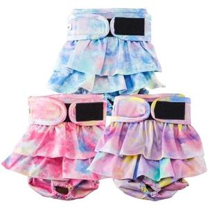 Reusable Dog Diapers Female Washable, Premium Doggie Diaper for Dogs, Pack of 3, Highly Absorbent Small Dog Diaper for Heat, Incontinence and Puppy Training , (S)