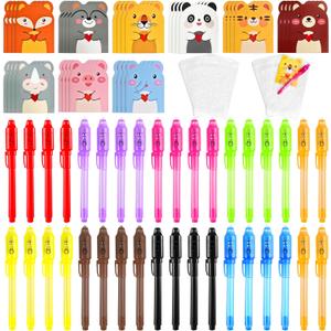 DazSpirit 36 Pack Invisible Ink Pens with UV Light, Animal Cards & Gift Bags, Classroom Prizes, Treasure Box Fillers, Goodie Bag Stuffers, Spy Party Favors for Kids, Prize Box Toys