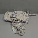 jinchan Floral Kitchen Curtains 36 Inch Linen Tier Curtains Farmhouse Cafe Half Window Drapes Over Sink Light Filtering Blue on Beige for Living Room Laundry Tie Top 2 Panels