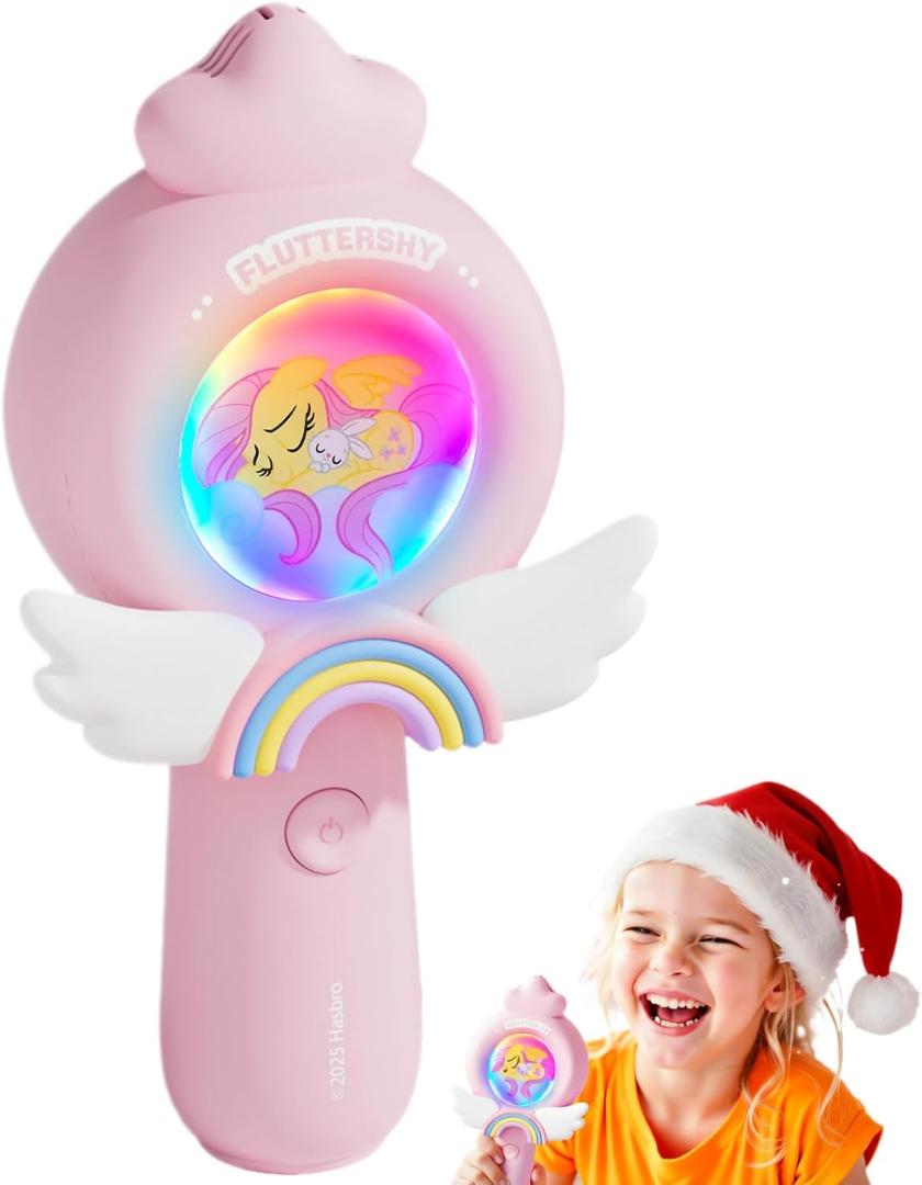EVADA Kids Karaoke Microphone Machine My Little Pony, Wireless Bluetooth Sing Speaker with Colorful LED, Rechargeable Portable Mini Mic Toy Gift for Girls Christmas New Year Birthday Party Gift, Pink