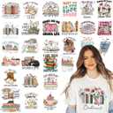 Kaciola 30 Sheets Book Lover Iron on Transfers, Bookworm DTF Transfers Ready to Press Washable Stickers Iron on Decals for T Shirts Hoodie DIY Crafts