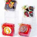 RomanticBaking 50PCS 5x5x2 Inches Full Clear Bakery Boxes Chocolate Covered Strawberries Boxes,Mini Cake, Cookies,Macaron,Pie, Cakesickle &More