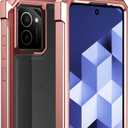 Ailiber for HMD Vibe 4G Clear Case with Screen Protector, [Not Fit HMD Vibe 5G], Dual Layer Shockproof Bumper, Clear Transparent [Anti Yellowing], Slim Scratch-Resistant Cover-Rose Gold