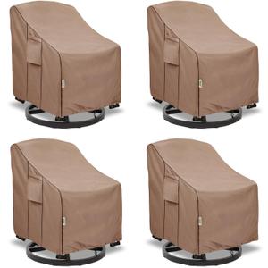 Patio Chair Covers for Outdoor Furniture Waterproof 4 Pack, Heavy Duty Waterproof Outdoor Swivel Chair Cover (30"W x34"D x36"H - Brown)