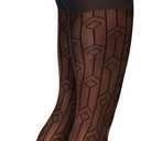 Hanes Womens Sheer Art Deco Control Top Tight (Medium, Black)