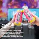 GHOST Energy Drink - 12-Pack, Sour Pink Lemonade, 16oz Cans - Energy & Focus & No Artificial Colors - 200mg of Natural Caffeine, L-Carnitine & Taurine - Gluten-Free & Vegan (EXP 08/02/25)