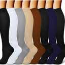 CHARMKING Compression Socks for Women & Men Circulation (8 Pairs) 15-20 mmHg is Best Support for Athletic Running,Cycling (Black, XL)
