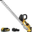 Hedge Trimmer Cordless(Battery & Charger Included), Electric Handheld Bush Shrub Trimmer, 20'' Edge Trimmer with 1/2'' Cutting Capacity & 3000RPM & BRUSHLESS, Compatible with Extension Pole, 4.4LBS (20 inch)