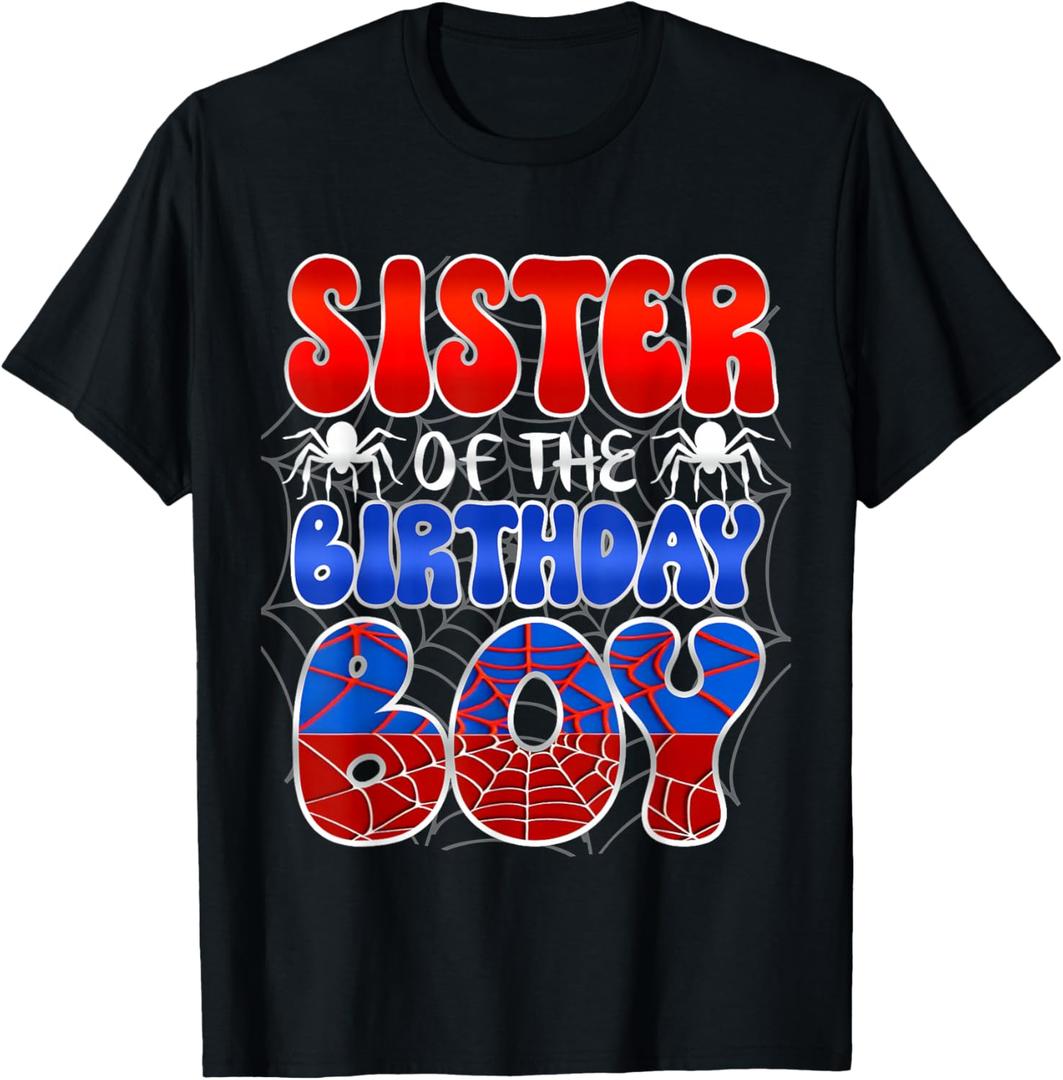 Sister of The Birthday Boy Spider Web Family Matching T-Shirt (Has No Size)