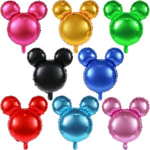 8 Pcs Mouse Head Foil Balloons - 24'' Mouse Mylar Balloons for Birthday Party Decorations - Jumbo Aluminum Foil Balloons - Baby Shower Supplies - Party Favors
