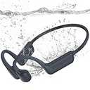 Swimming Headphones-Bone Conduction Headphones, IP68 Waterproof Open Earphones, Bluetooth 5.4 Underwater Sport Earbuds with 32 GB MP3 Memory for Swimming, Running, Cycling, Gym-Gray