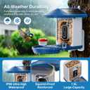 Smart Bird Feeder with Camera Solar Powered,5MP HD AI Identify Bird Species, Real-Time Alert & Weatherproof, Auto Record Videos, Ideal Gift for Christmas, Environmental Friendly,Non-Toxic