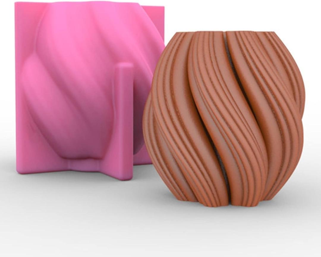 Irregular Wave Twisted Candle Mold Abstract Art Geometric Pillar Silicone Candle Soap Mold Fondant Chocolate Candy Cake Mould for Epoxy Resin,Wax, Polymer Clay