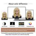 GNIMEGIL Long Blonde Curly Wigs Golden Blond Tones 22 Inch Long Wavy Synthetic Full Hair With Bangs 80s Vintage Costume Wigs For Women Highlights Halloween Wig