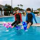 Kids Swim Fins,Short Youth Fins Swimming Flippers,Swim Training Fins for Lap Swimming,for Children Girls Boys Beginners, Size: S [US Kids 2-3.5]