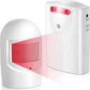 Qualirey Driveway Alarm Wireless Outside Motion Sensor Alarm with Receiver Weatherproof Infrared Sensor, Indoor Home Security Business Alert System Detector(Style 2)