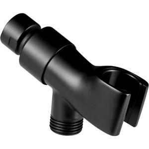 All Metal Shower Head Holder Bracket, Solid Brass Shower Arm Holder for Handheld Shower Head, Adjustable Shower Arm Mount with Brass Swivel Ball, Matte Black
