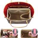 Tote Bag Purse Organizer Insert Pouches Fit for Neverful MM GM, Beige Handbag Organizer with Water Bottle Holder Compatible with Stanley Cup, Purse Accessories Must Haves Gifts for Women X-Large