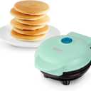 DASH Mini Maker Electric Round Griddle for Individual Pancakes, Cookies, Eggs & other on the go Breakfast, Lunch & Snacks with Indicator Light + Included Recipe Book - Aqua,4 Inch