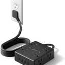 6Ft Extension Cord with Multiple Outlets, Flat Plug Power Strip Surge Protector, 8 Outlet 4 USB Ports (2 USB C), Wall Mountable, Desk Charging Station for Home Office, College Dorm Room Essentials