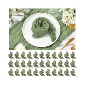 Mixweer 50 Pcs Cheesecloth Napkins 20 x 20 Inch Wrinkled Gauze Cotton Dinner Napkins Napkins Cheese Cloth Napkins Decorative Cloth Napkins Rustic Boho Table Napkins for Weddings Parties (Sage Green)