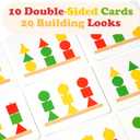 Wooden Sorting & Stacking Toys, Color Recognition Sensory Toys Shape Matching Game, Stacking Puzzle Building Blocks Learning Activities Fine Motor Skills Toy for 2 3 4 5 Years Old Kids