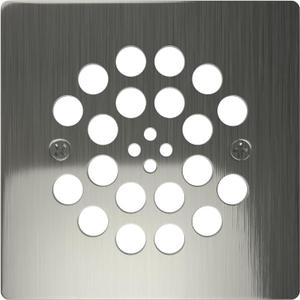 Tile Redi USA Square Drain Plate, Brushed Nickel, 4.25"