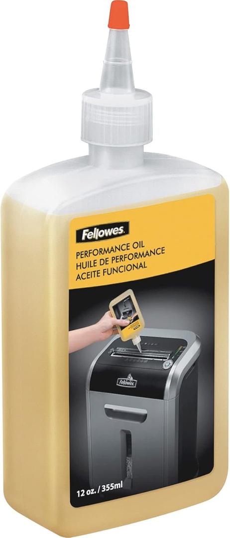 Fellowes Powershred Performance Shredder Oil, 12 oz., Extended Nozzle Bottle (35250)