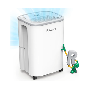 Dehumidifier for Home, Dehumidifier 4500 Sq.Ft 50 Pint, Dehumidifiers with Drain Hose, 0.66 Gallon Water Tank, RUWORA Dehumidifiers for Basement Bedroom Bathroom RV, 24H Timer, Overflow Protection