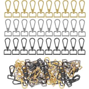 30 Pcs Metal D Ring Swivel Lobster Claw Clasp Hooks,Purse Hardware for Bag Making,Swivel Snap Hooks Strap Hardware Push Gate Clips for DIY Crafts Keychain Purse Handbag Making (Multicolor,3/4 Inch)