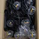 addlon 56FT(50+6) Solar String Lights Outdoor with Remote, 27 Shatterproof G40 Bulbs, Solar Powered & USB Charging Patio Lights, Dimmable Waterproof Solar String Lights for Outside, Camping, Backyard