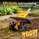 Garden Tools - Cordless Tiller Cultivator Compatible with DEWALT 20V MAX Battery (Tool Only), 310RPM Electric Rototiller with 40 Steel Tines, 9.1In Tilling Width & 6.3In Depth Tiller, Folding Design