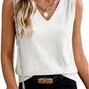 ANRABESS Womens V Neck Tank Tops Wrap Banded Hem Shirts Sleeveless Ruched Going Out Blouse 2026 Summer Fashion Clothing White XX-Large