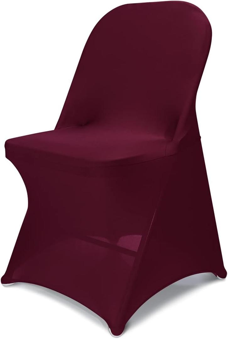 Babenest Spandex Folding Chair Covers Upgraded Universal Stretch Washable Fitted Chair Slipcovers Protector for Wedding, Holidays, Banquet, Party, Celebration (11, Burgundy)