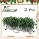 Weysat 2 Pack Artificial Christmas Norfolk Pine with Rustic Wooden Pot Realistic Norfolk Faux Greenery Pine Stems Christmas Fake Cedar Stems for Xmas Home New Year Winter(16.14 x 3.7 x 8.66 Inch)