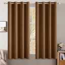 MIULEE Linen Curtains for Bedroom 100% Blackout Thermal Insulated Brown Grommet Room Darkening Curtains & Drapes Fall Decor for Living Room Nursery 52 x 63 Inch (2 Panels)