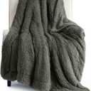 Bedsure GentleSoft Fuzzy Sherpa Faux Fur Twin Blanket Olive Green Cozy Gifts for Women Men, Soft Fleece Plush Warm Minky Thick Blanket Twin Size for Bed, Room Dorm Essentials Olive Decor Gifts, 60x80