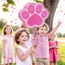 WERNNSAI Pink Dog Paw Piata - Dog Piata Pet Theme Party Games Pink Girl Style Puppy Paw Party Decorations Animal Party Supply for Kids Birthday with Blindfold