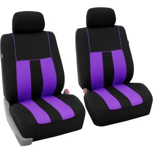 FH Group Striking Striped Car Seat Covers - Universal Fit, Washable Seat Covers for Cars, SUVs, Vans, Sedans, Purple, Front Set