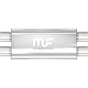 MagnaFlow Performance Exhaust Muffler 12469: 3"/3" Inlet/Outlet, 5x8x18" Oval, Stainless Steel, Satin Finish : Automotive